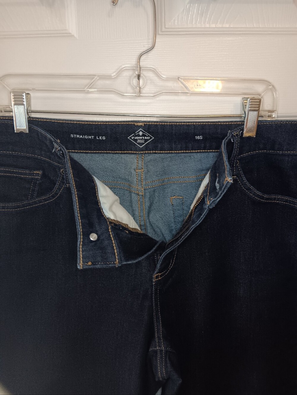 St. John's Bay Women's Secretly Slender Mid-Rise Straight Leg Jeans - Picture 3 of 8